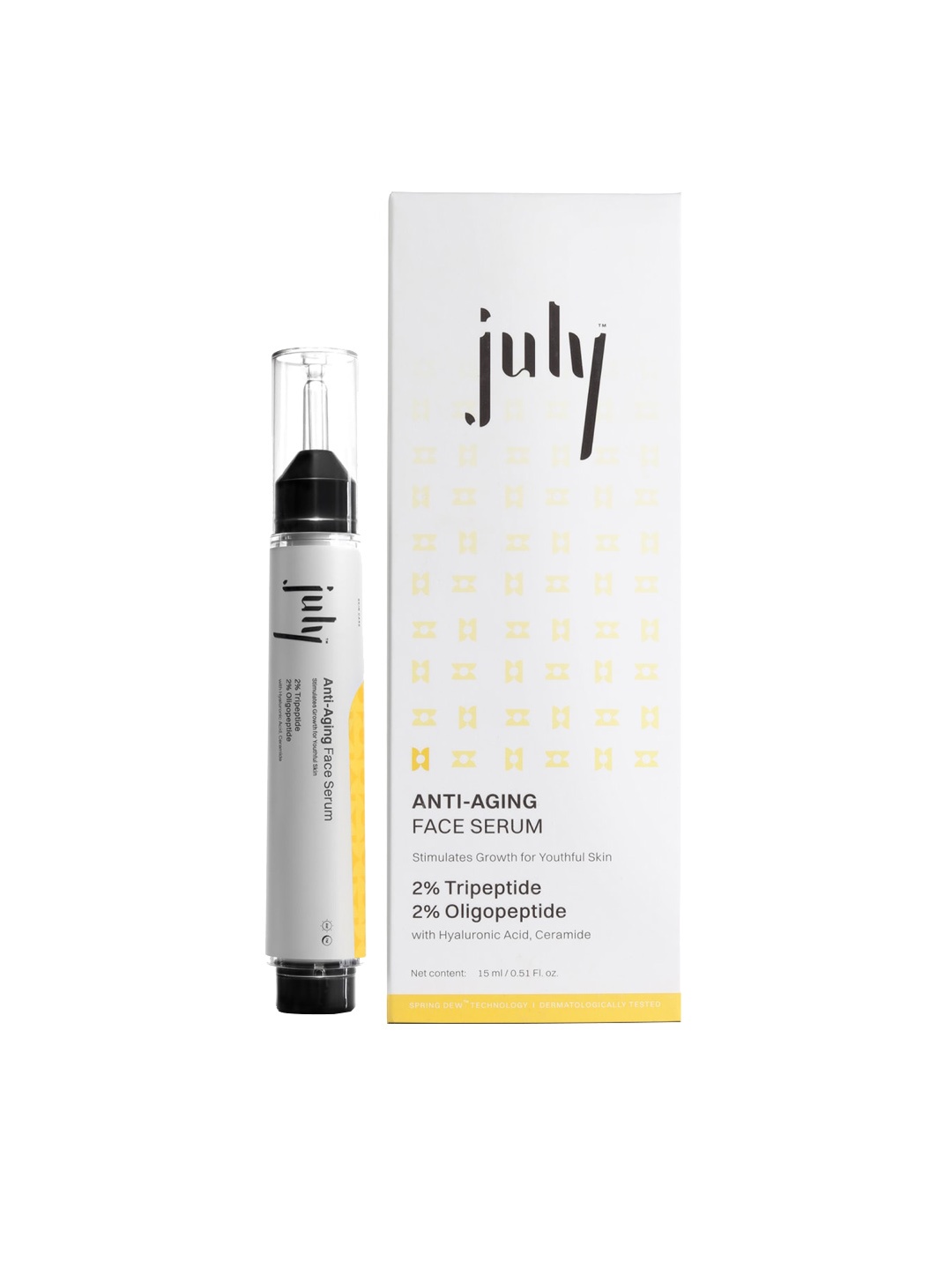 

July Anti-Aging Face Serum with 2% Tripeptide & 2% Oligopeptide - 15 ml, White