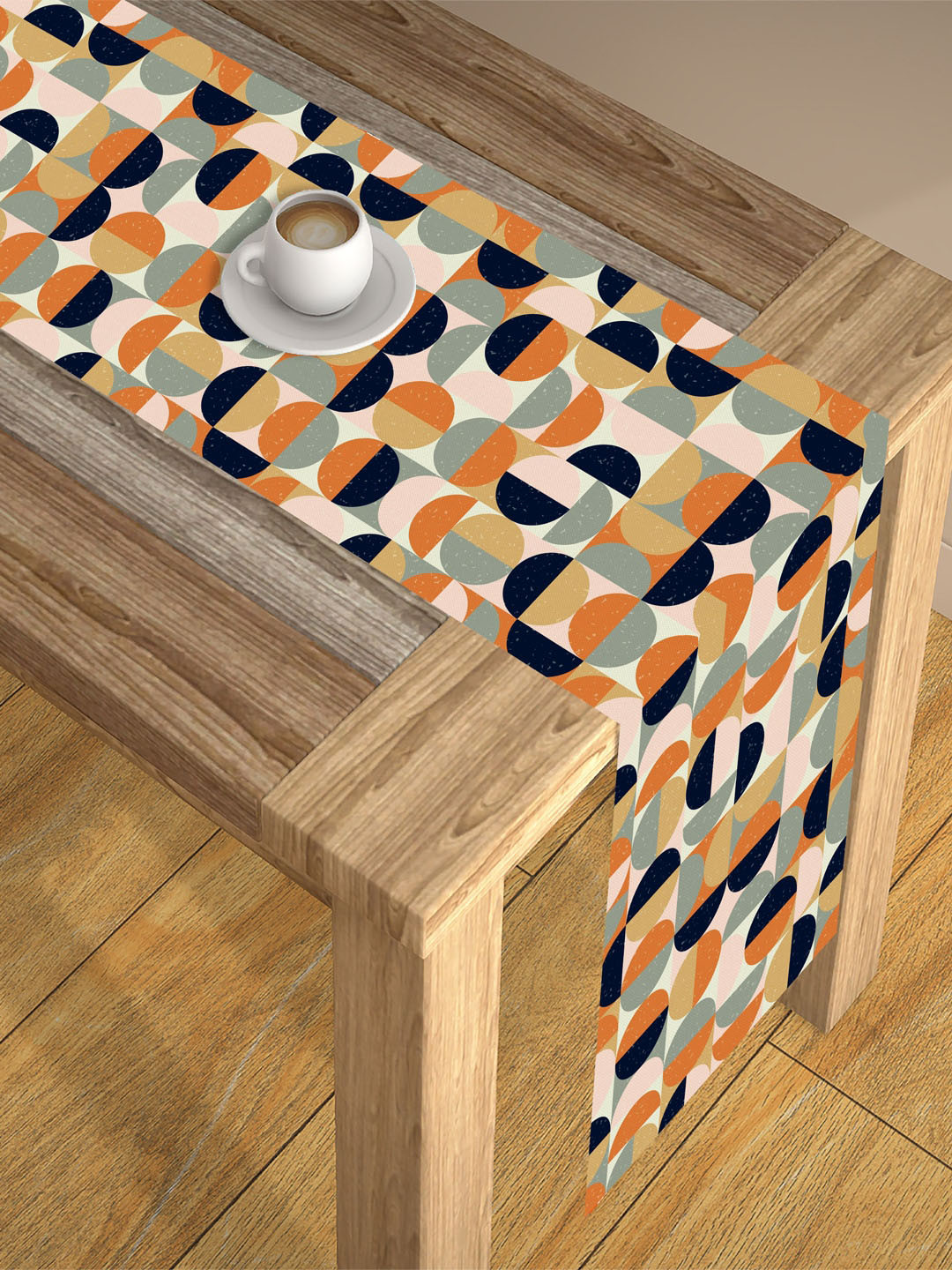 

AEROHAVEN Black & Orange-Colored Digital Printed 6-Seater Table Runner
