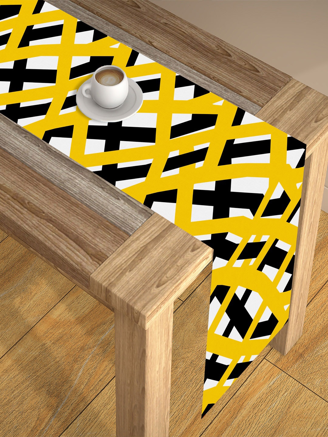 

AEROHAVEN Black & Yellow Digital Printed 4-Seater Table Runner