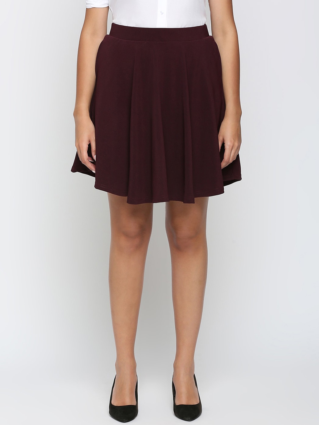 

Smarty Pants Women Above Knee Flared Skater Skirt, Maroon