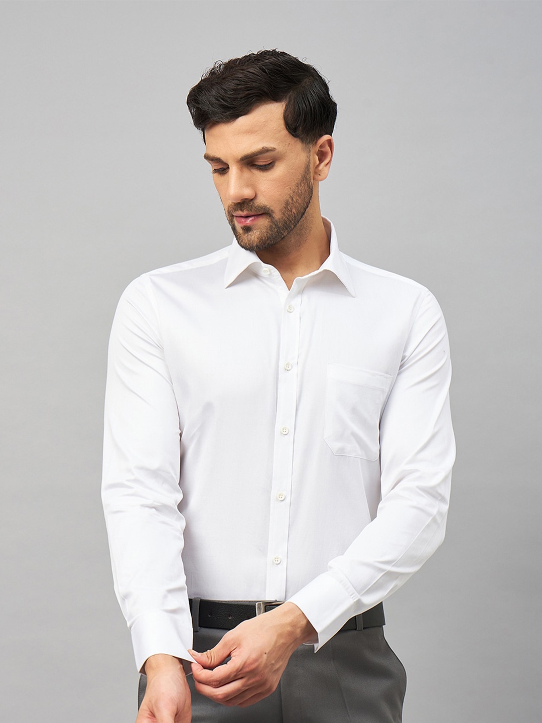 

LOUIS STITCH Comfort Opaque Cotton Formal Shirt, White