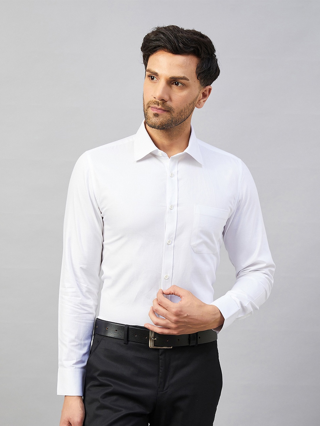 

LOUIS STITCH Comfort Opaque Cotton Formal Shirt, White