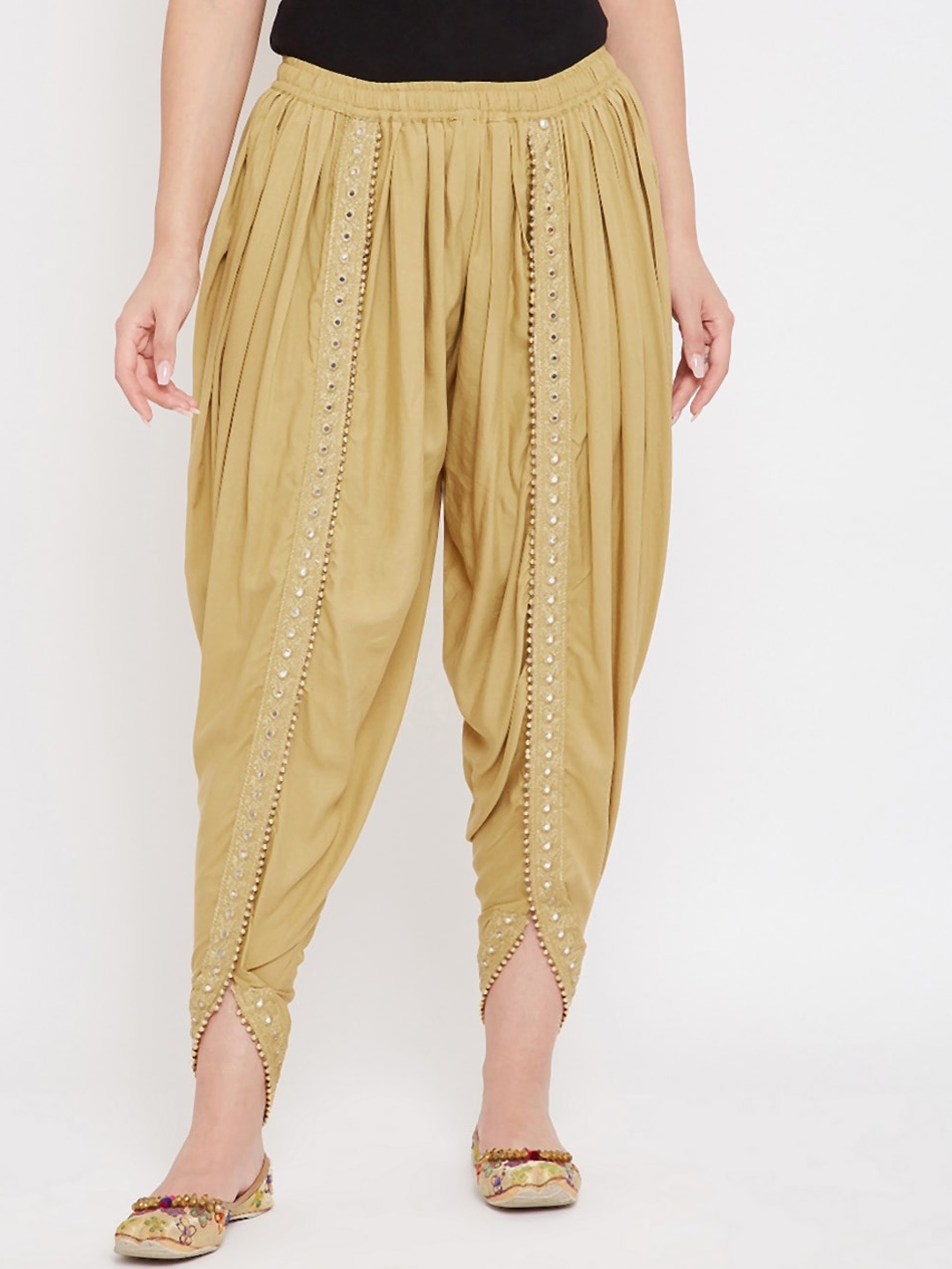 

TULIP 21 Women Embellished Dhoti Pants, Beige