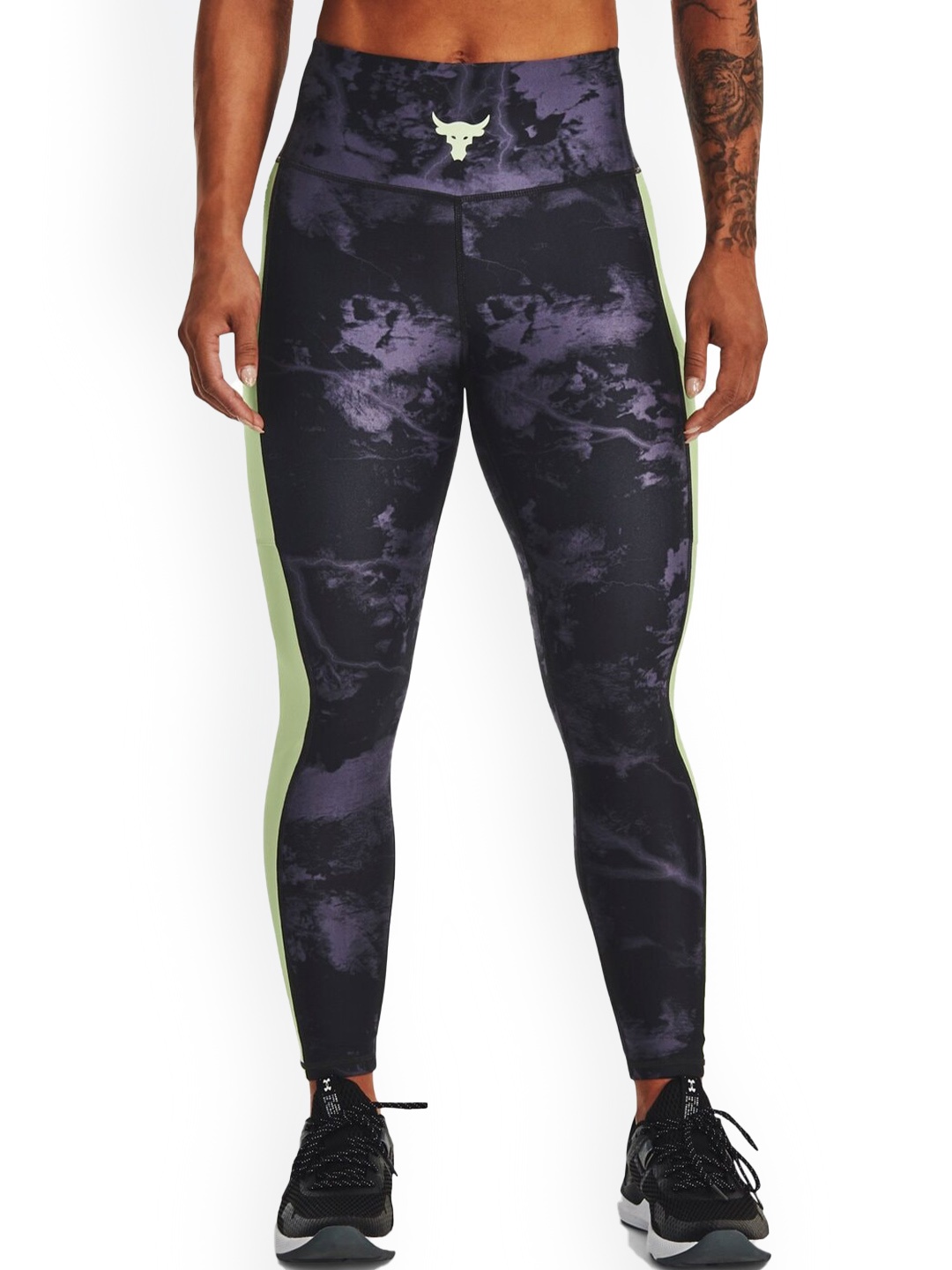 

UNDER ARMOUR Rock Heatgear Ankle Print Tights, Black
