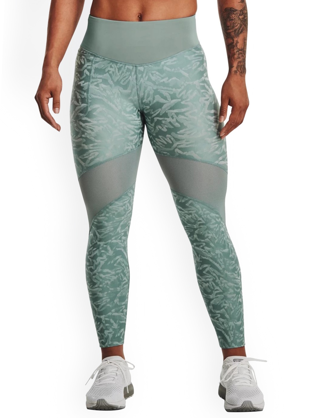 

UNDER ARMOUR SpeedPocket Floral Printed Tights, Grey