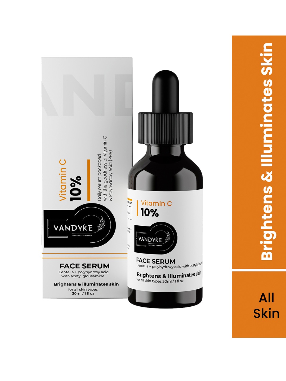 

VANDYKE 10% Vitamin C Face Serum with Centella & Polyhydroxy Acid - 30 ml, White