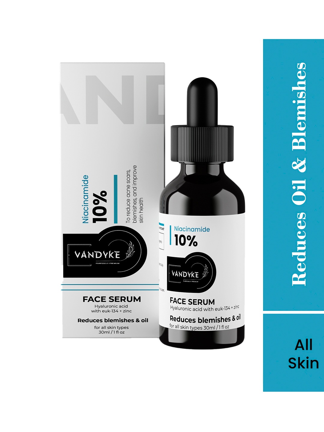 

VANDYKE 10% Niacinamide Face Serum with Hyaluronic Acid & Zinc - 30 ml, White