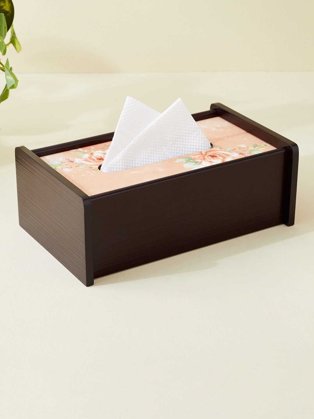 

Home Centre Moksha Wooden Tissue Holder, Brown