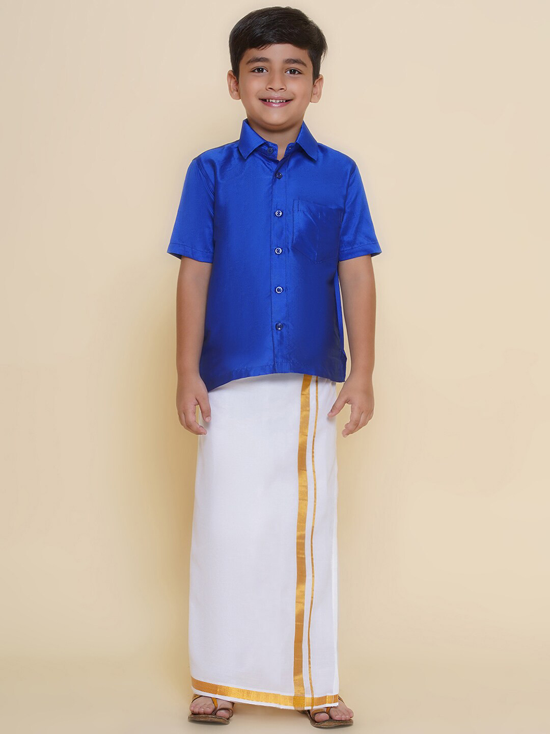 

Sethukrishna Boys Shirt With Veshti, Blue
