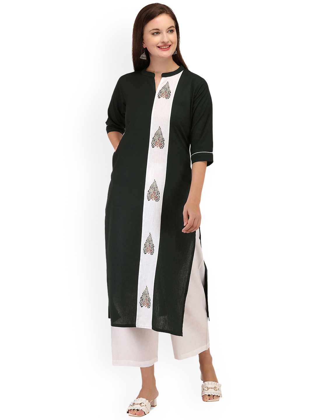 

RGHT Floral Printed Straight Kurta, Green