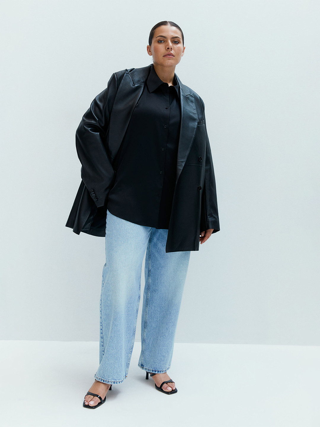 

H&M Satin Shirt, Black