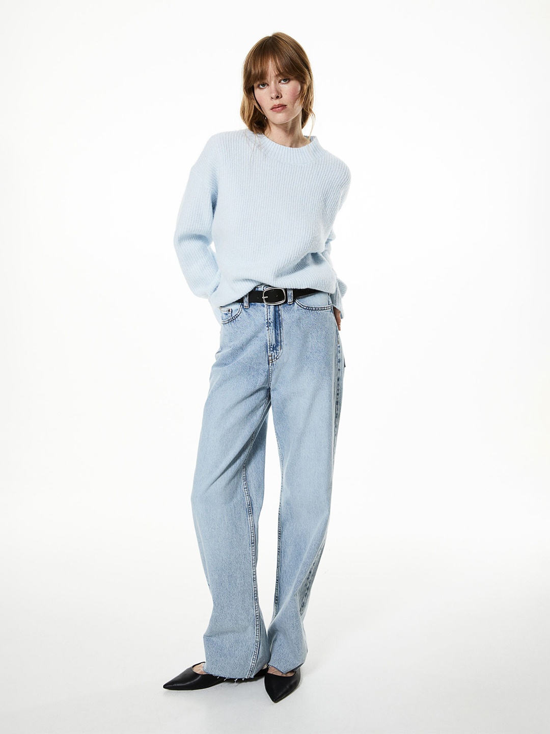 

H&M Rib-Knit Jumper, Blue
