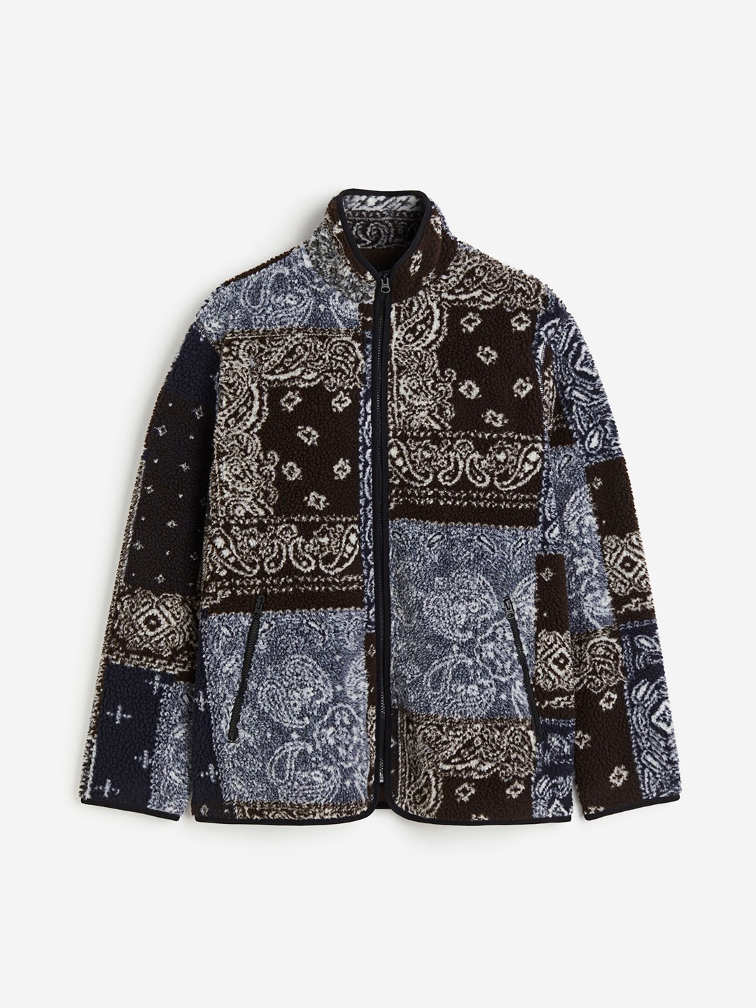 

H&M Men Regular Fit Teddy Jacket, Blue