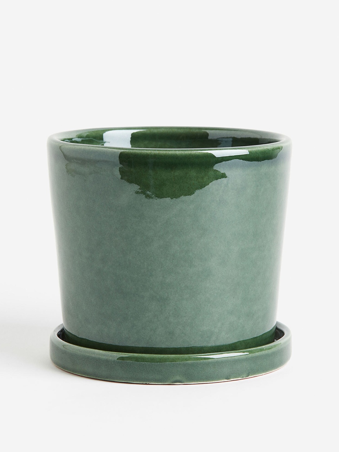 

H&M Green Small Plant Pot And Saucer