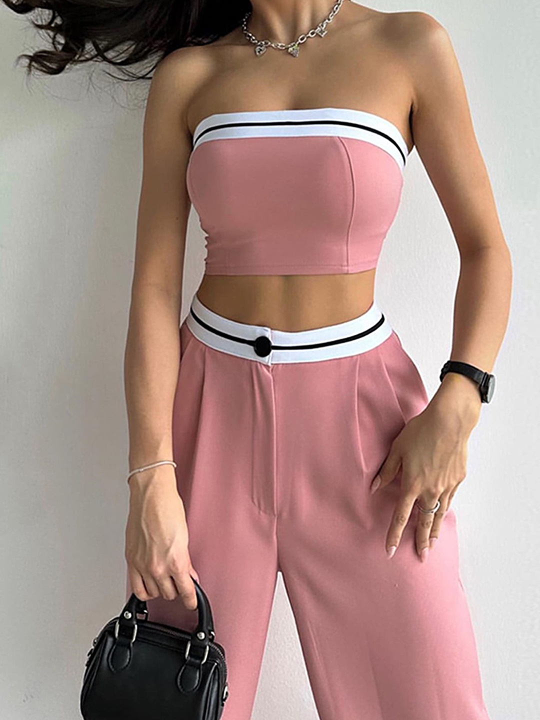 

LULU & SKY Strapless Co-Ords, Pink