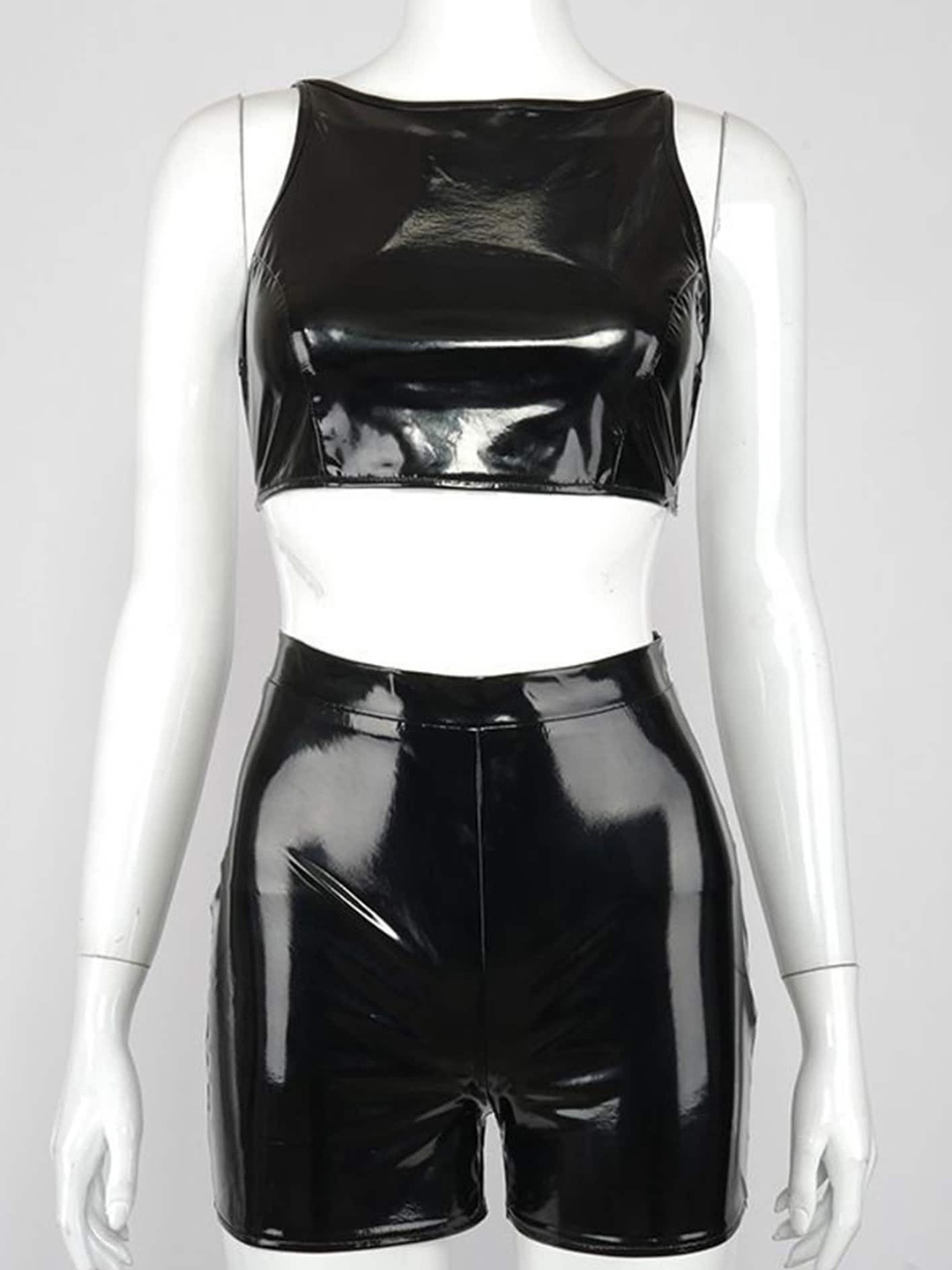 

LULU & SKY Sleeveless Crop Top With Shorts, Black