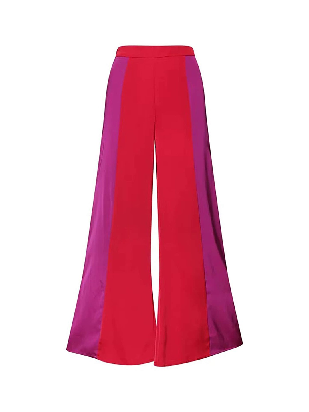 

LULU & SKY Colourblocked One Shoulder Top With Flared Trousers Co-Ords, Red