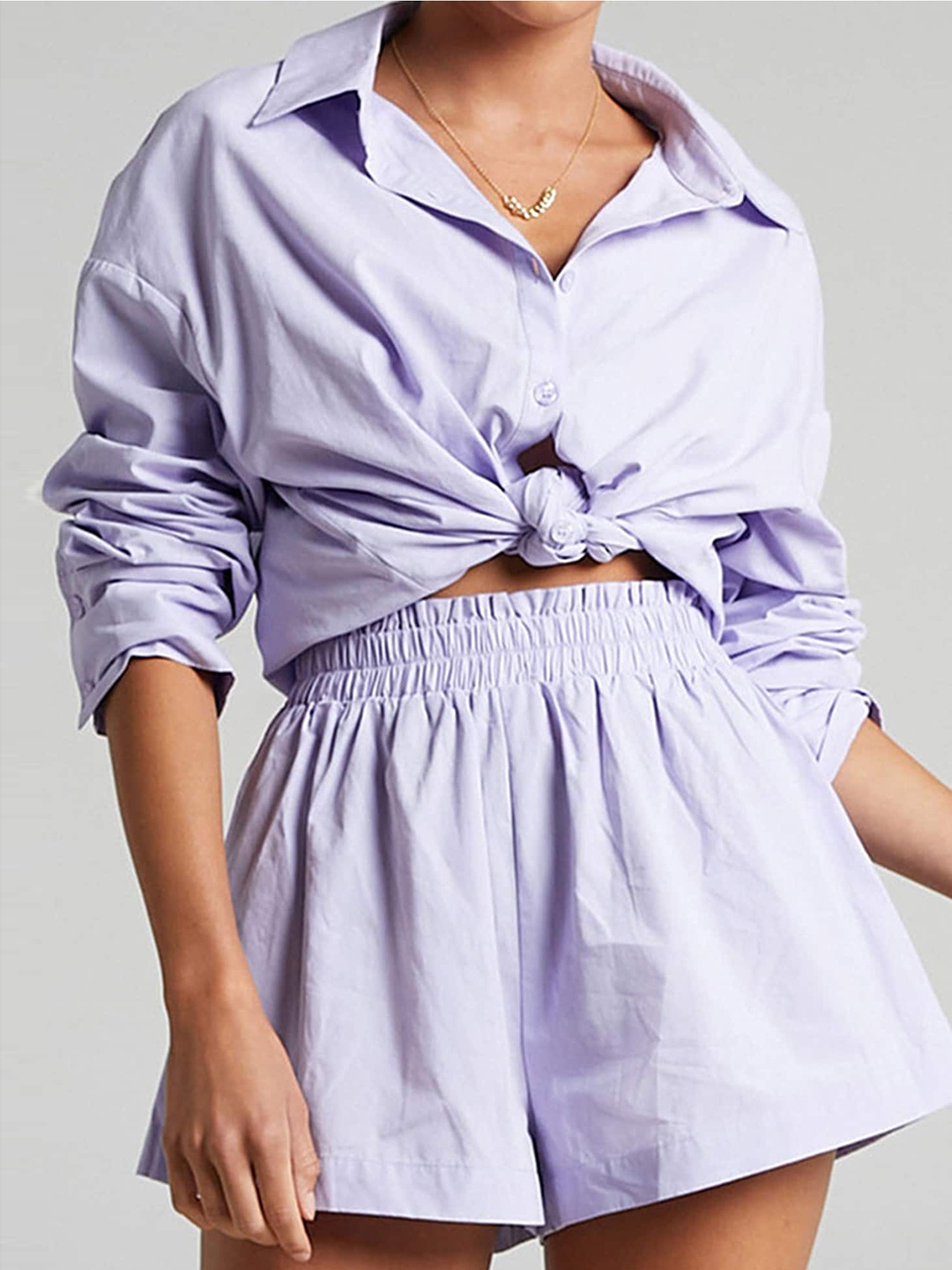 

LULU & SKY Relaxed Fit Shirt With Shorts, Purple