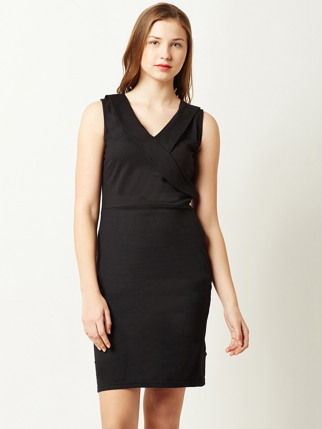 

Miss Chase Women Black Solid Bodycon Dress