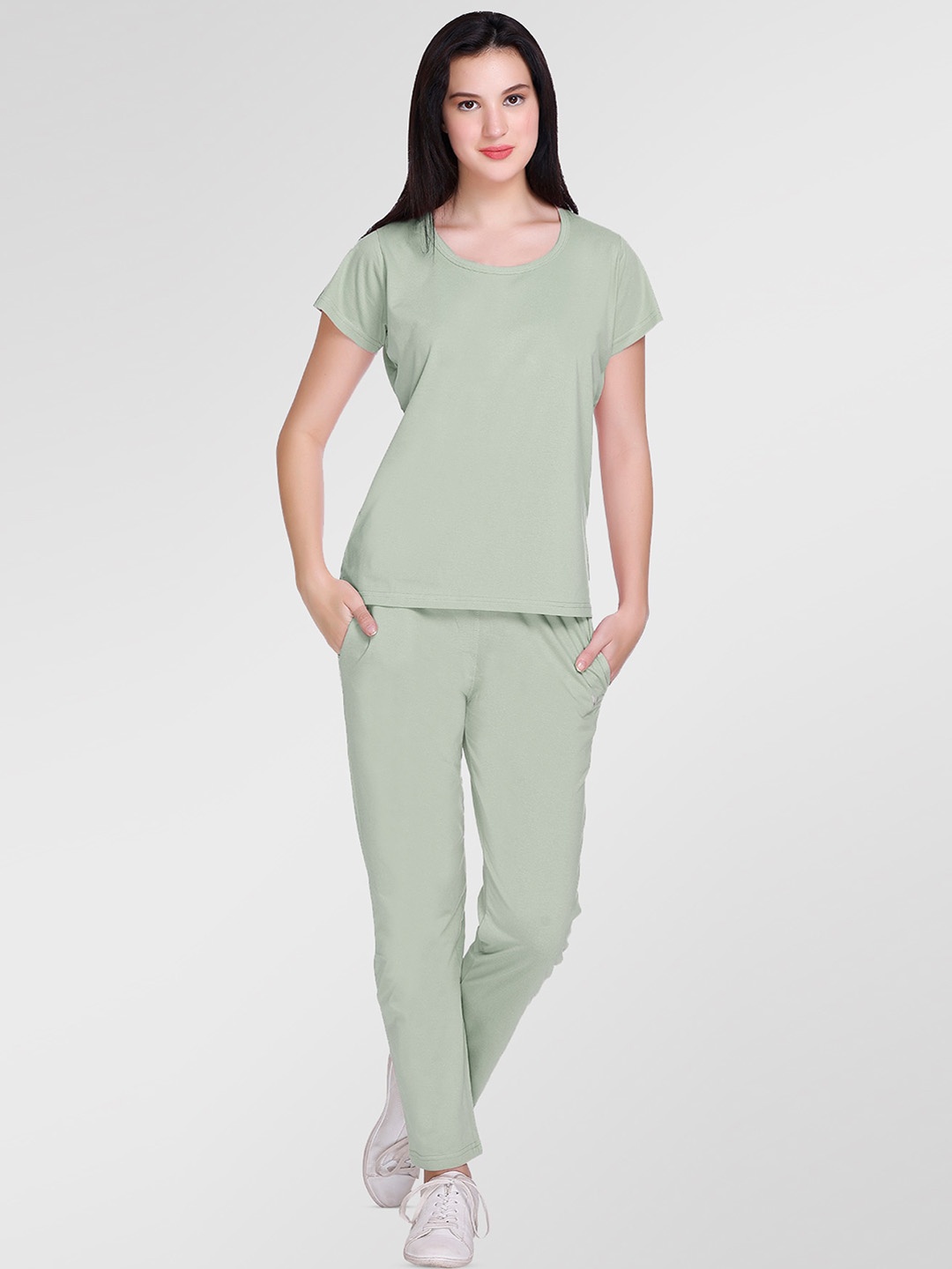 

GODFREY Pure Cotton T-Shirt & Track Pants, Sea green