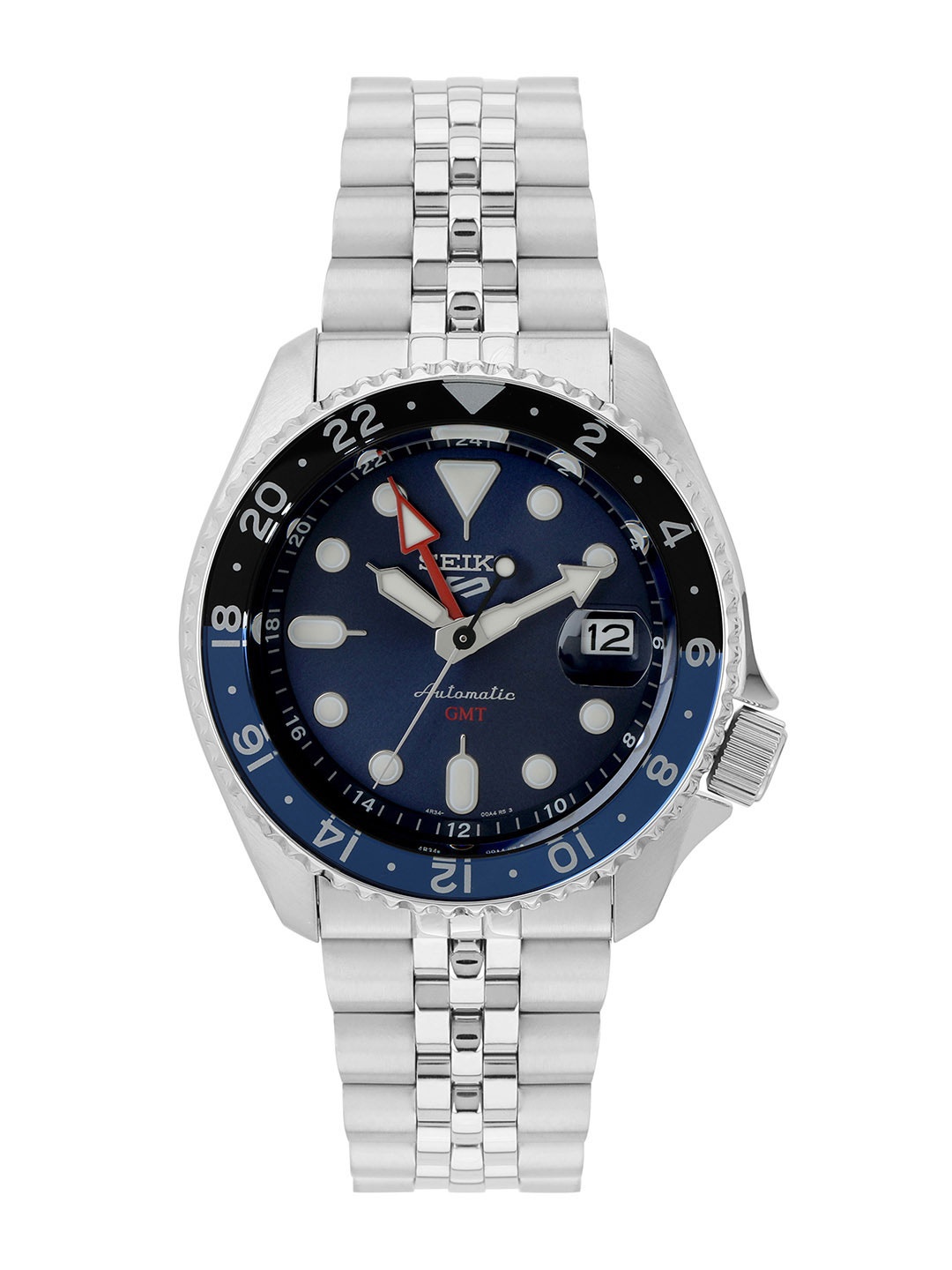 

SEIKO Men Stainless Steel Wrap Around Straps Analogue Automatic Motion Powered Watch, Blue