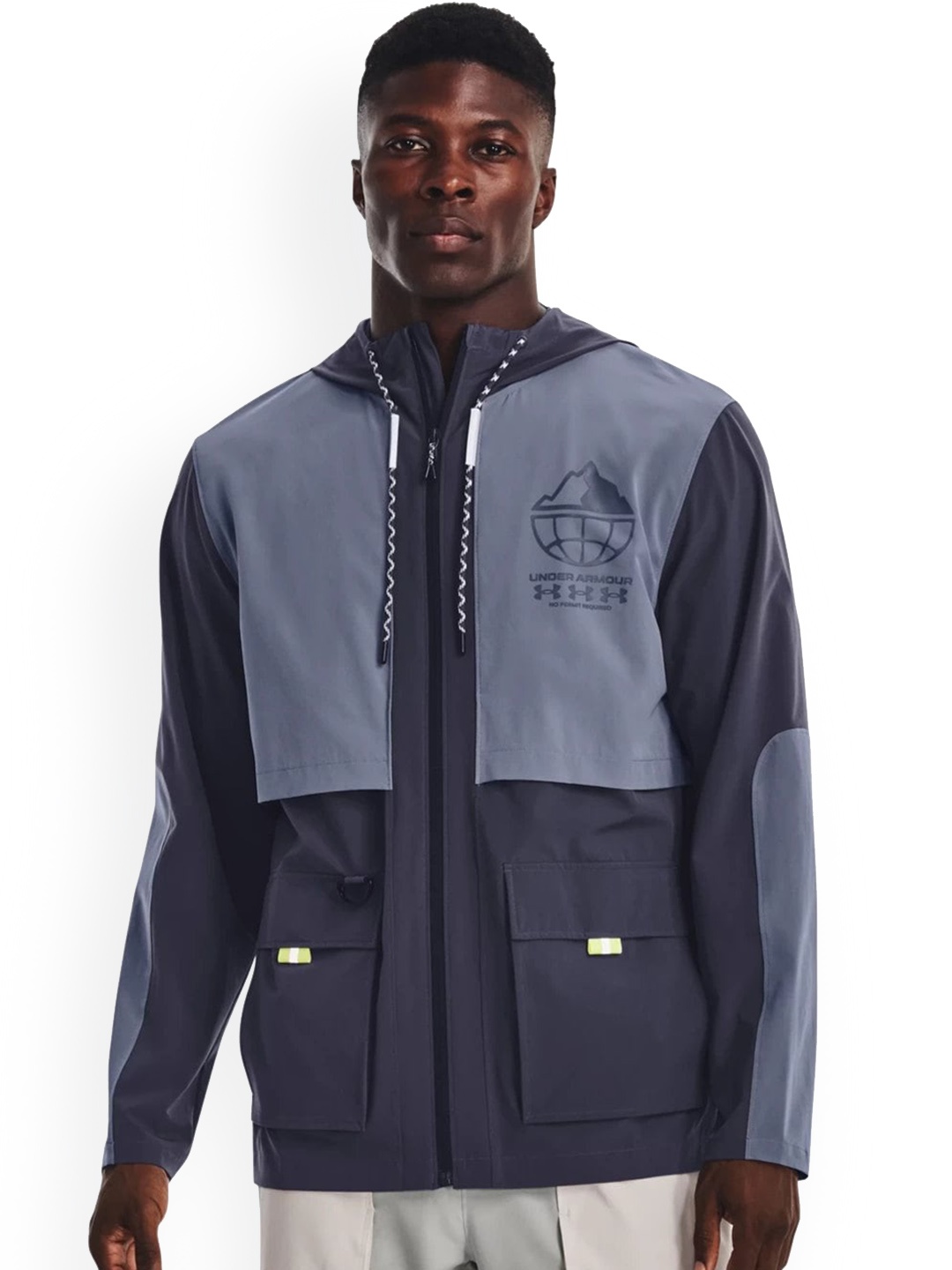 

UNDER ARMOUR Men Storm Run Trail Hooded Jacket, Grey