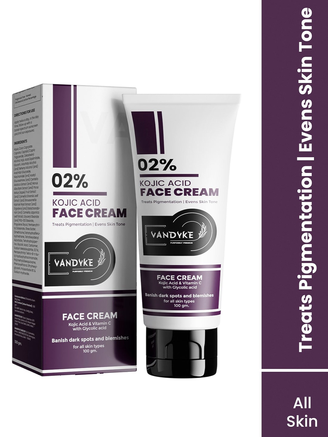 

VANDYKE 2% Kojic Acid Face Cream For Pigmentation -100g, White