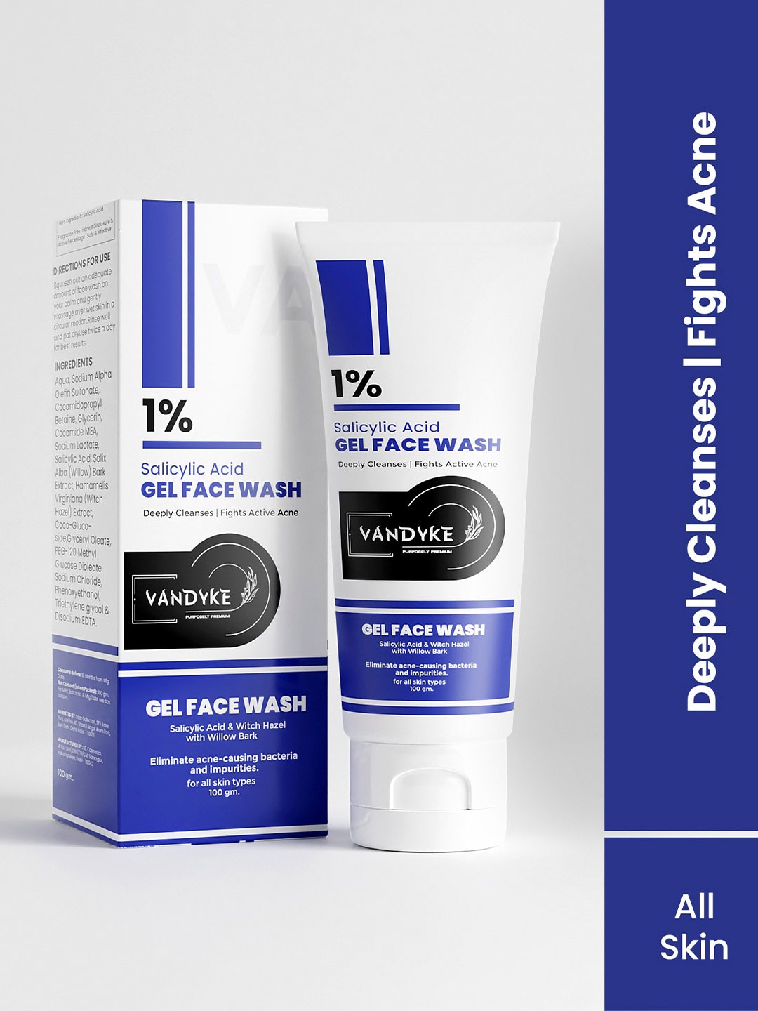 

VANDYKE 1% Salicylic Acid Gel Face Wash For Deep Cleansing -100g, White