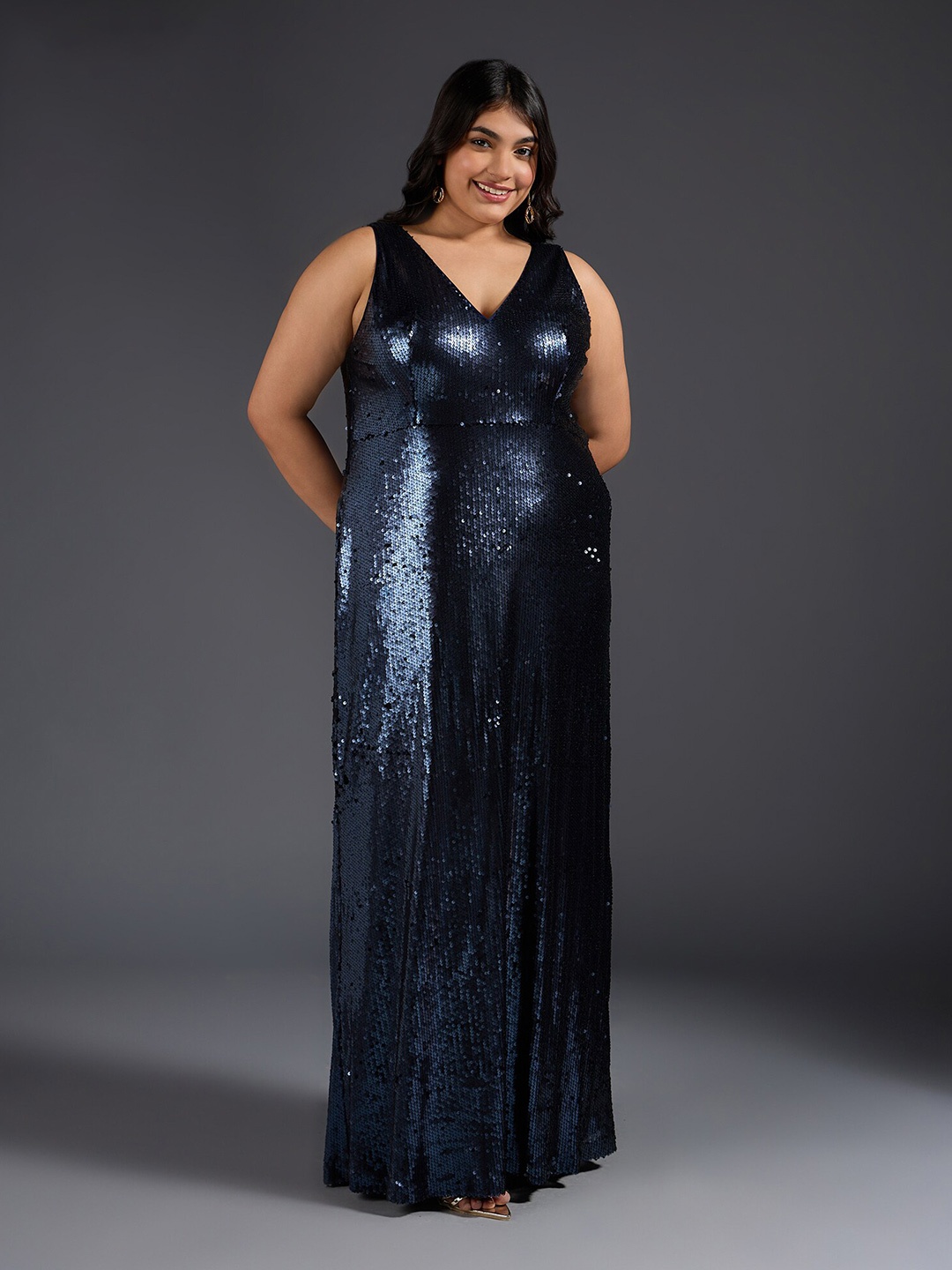 

20Dresses Navy Blue Plus Size Embellished Maxi Dress