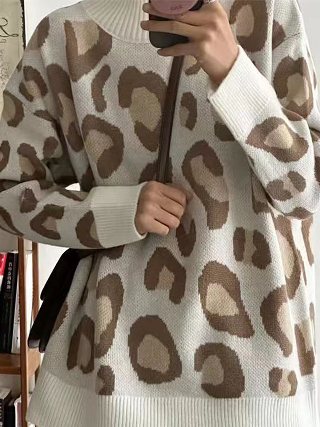 

LULU & SKY Women Camel Brown Printed Pullover