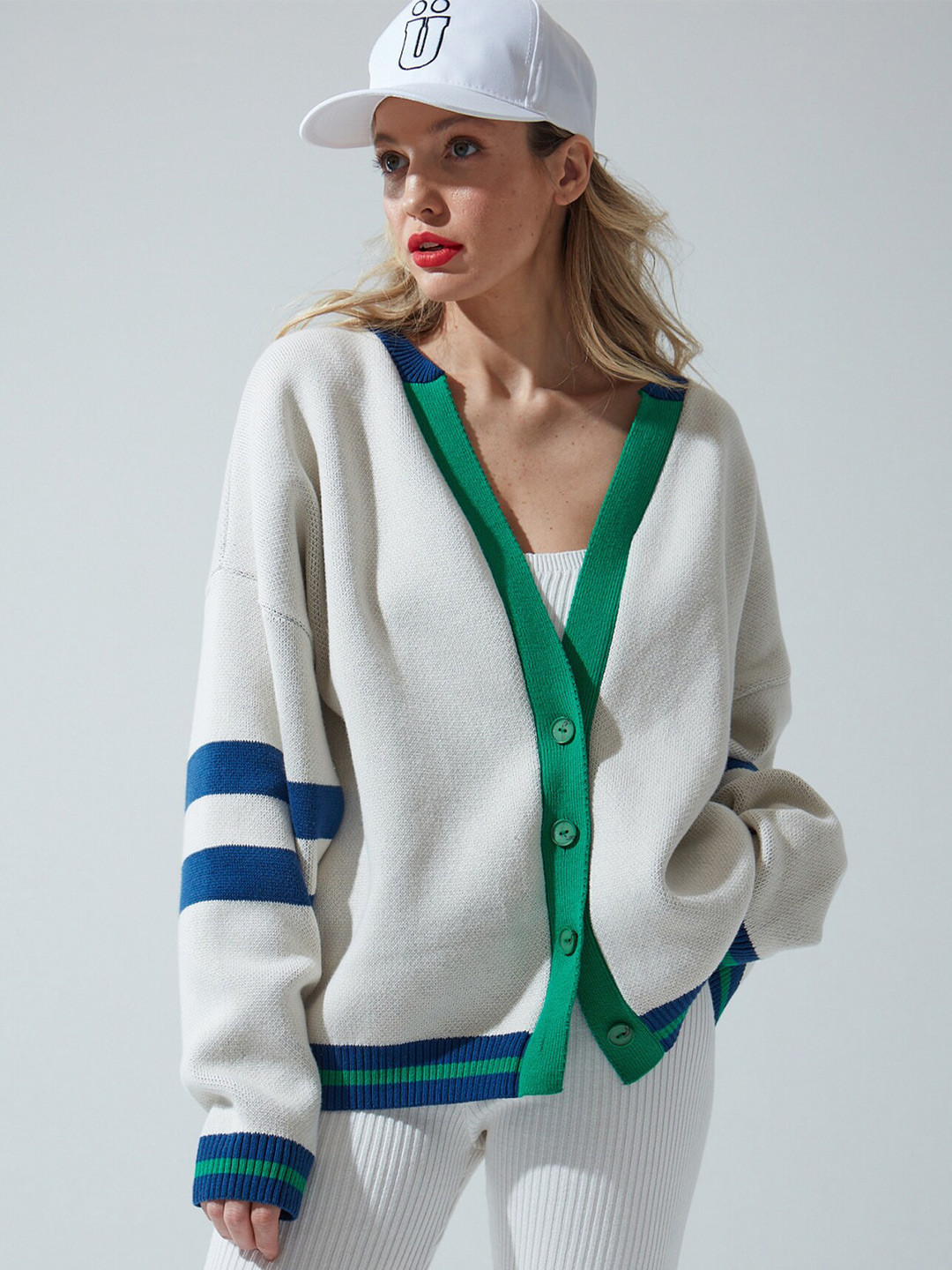 

LULU & SKY V-Neck Cardigan, White