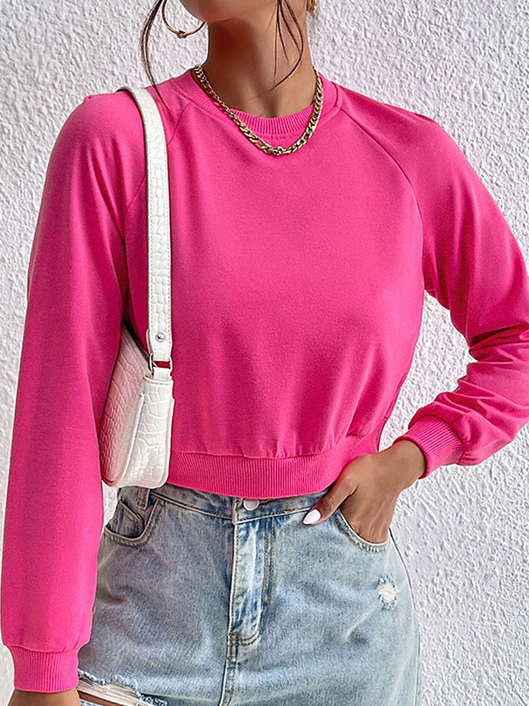 

LULU & SKY Women Crew Neck Sweatshirt, Pink