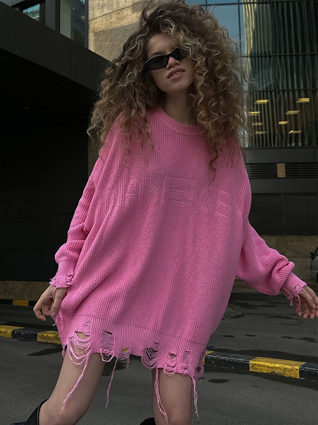 

LULU & SKY Women Pink Cardigan with Fuzzy Detail
