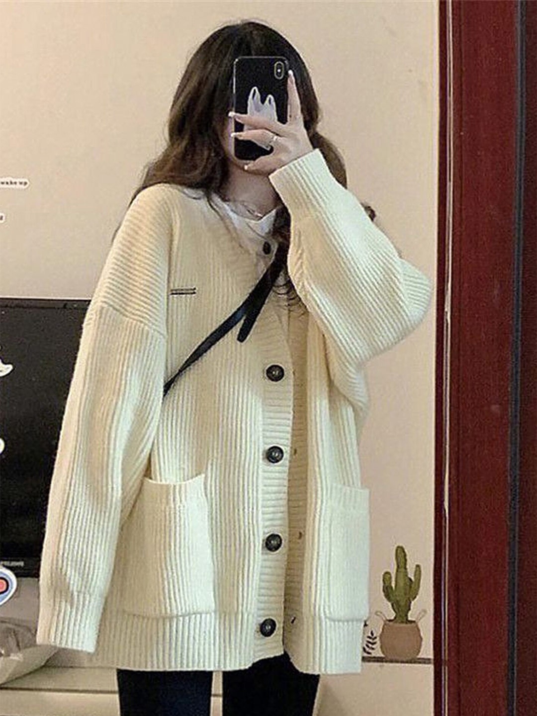 

LULU & SKY V-Neck Drop Shoulder Cardigan, Off white