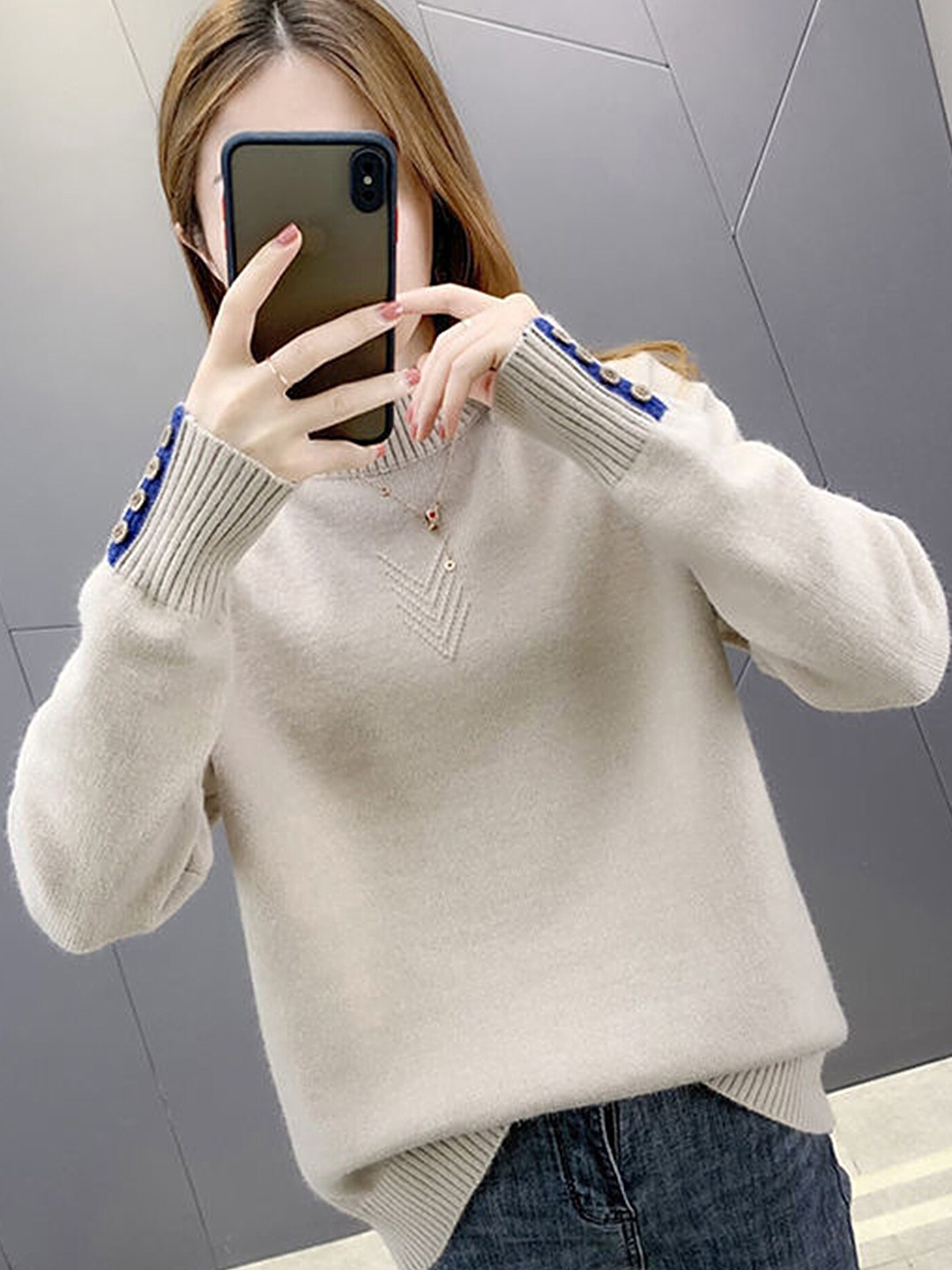 

LULU & SKY Turtle Neck Pullover, Off white