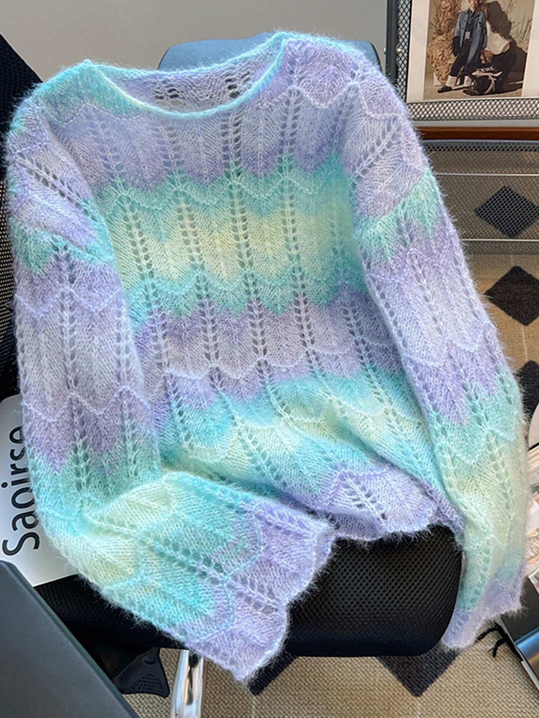 

LULU & SKY Women Blue & Green Pullover
