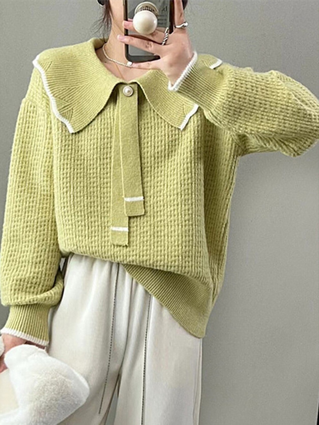 

LULU & SKY Ribbed Pullover Sweaters, Green