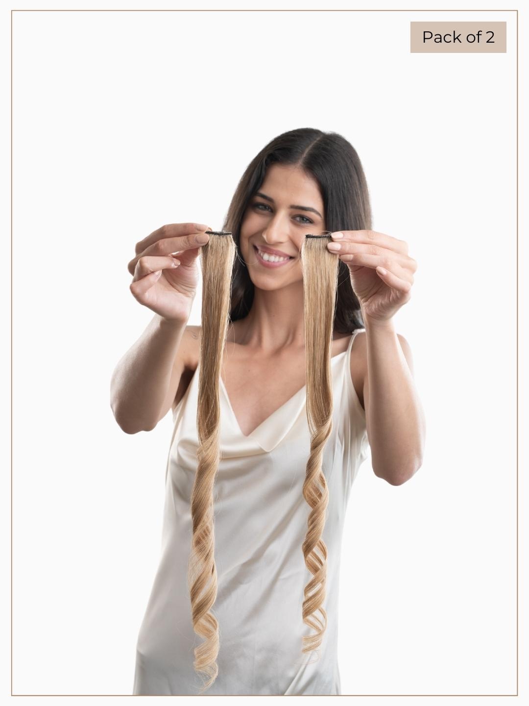 

HAIR ORIGINALS Set Of 2 Clip-On Hair Streaks - Naughty Brown