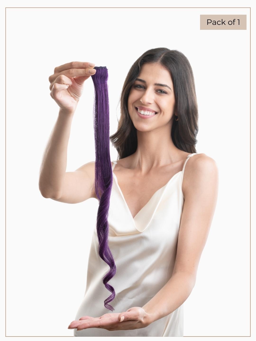 

HAIR ORIGINALS Clip-In Hair Streaks Extensions - Purple Martini