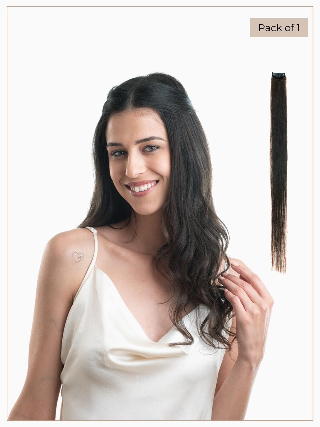 

HAIR ORIGINALS Clip-In Hair Streaks Extensions - Natural Black