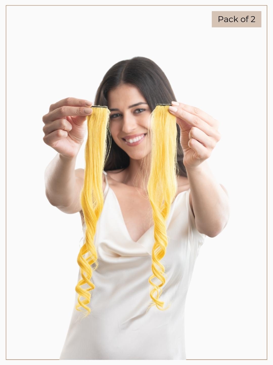 

HAIR ORIGINALS Set Of 2 Clip In Hair Streaks - Sunburst Yellow