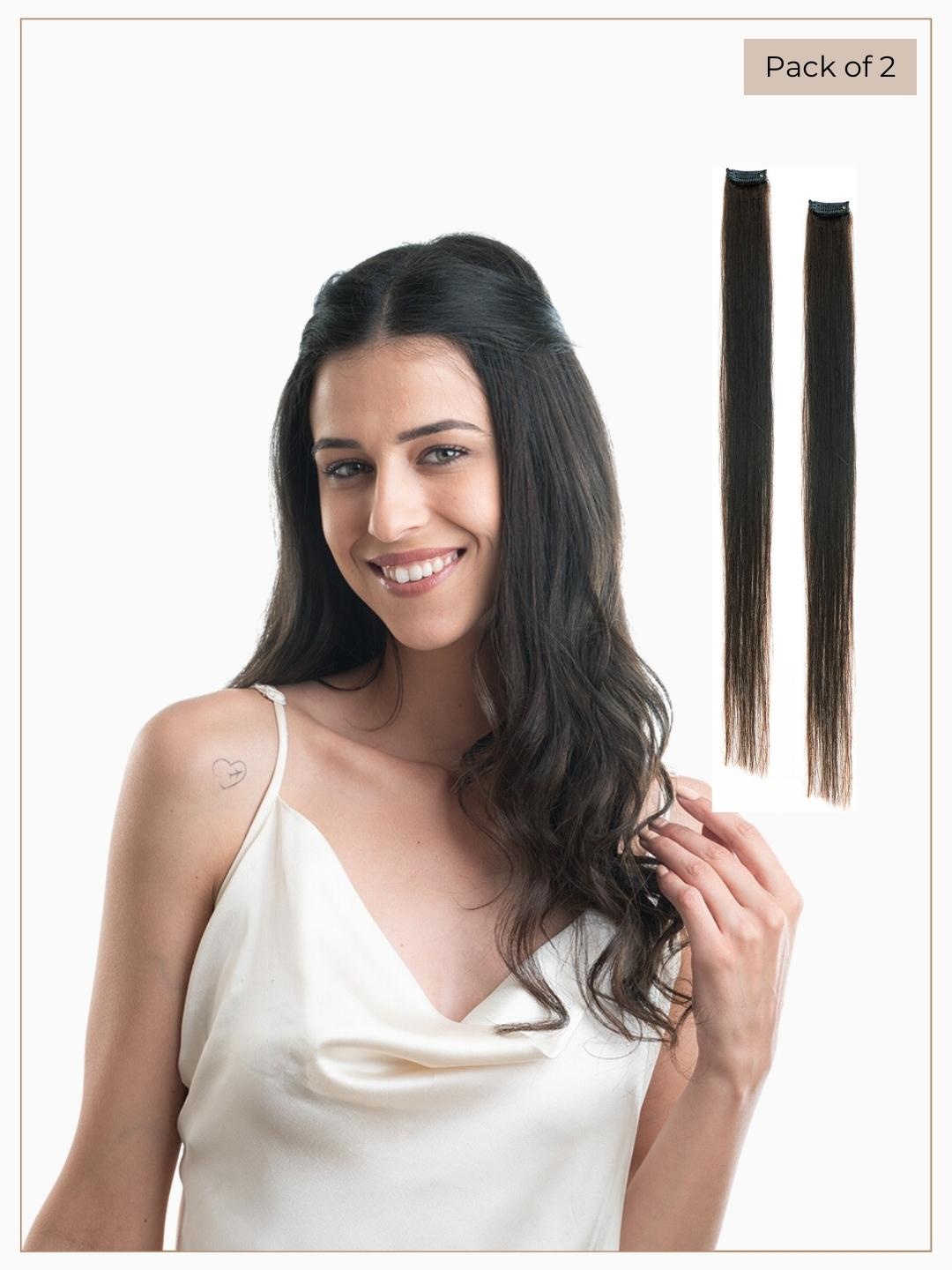 

HAIR ORIGINALS Set Of 4 Clip-In Hair Streaks Extensions - Natural Black