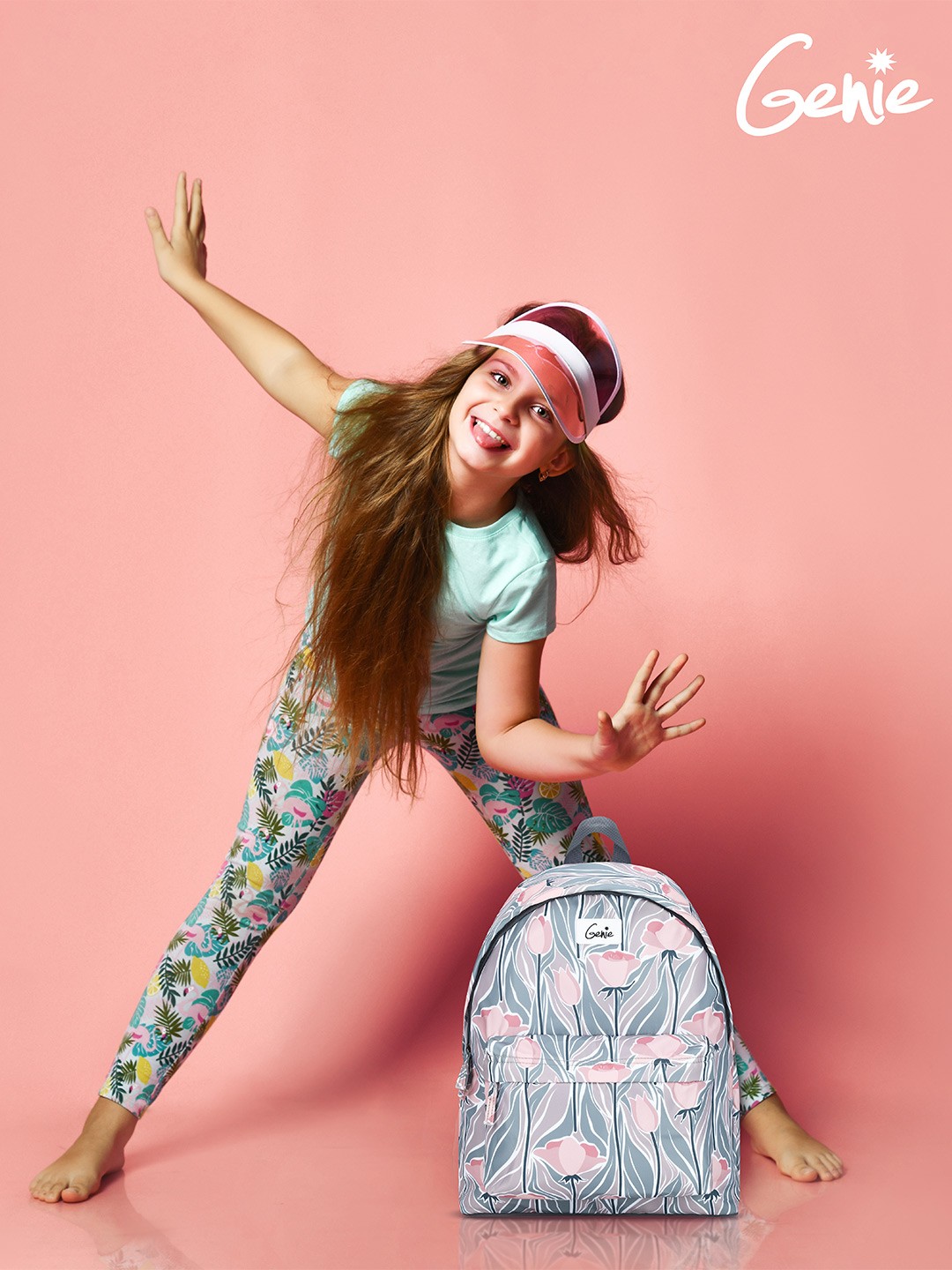 

Genie Women Printed 16 Inch Laptop Backpack, Grey