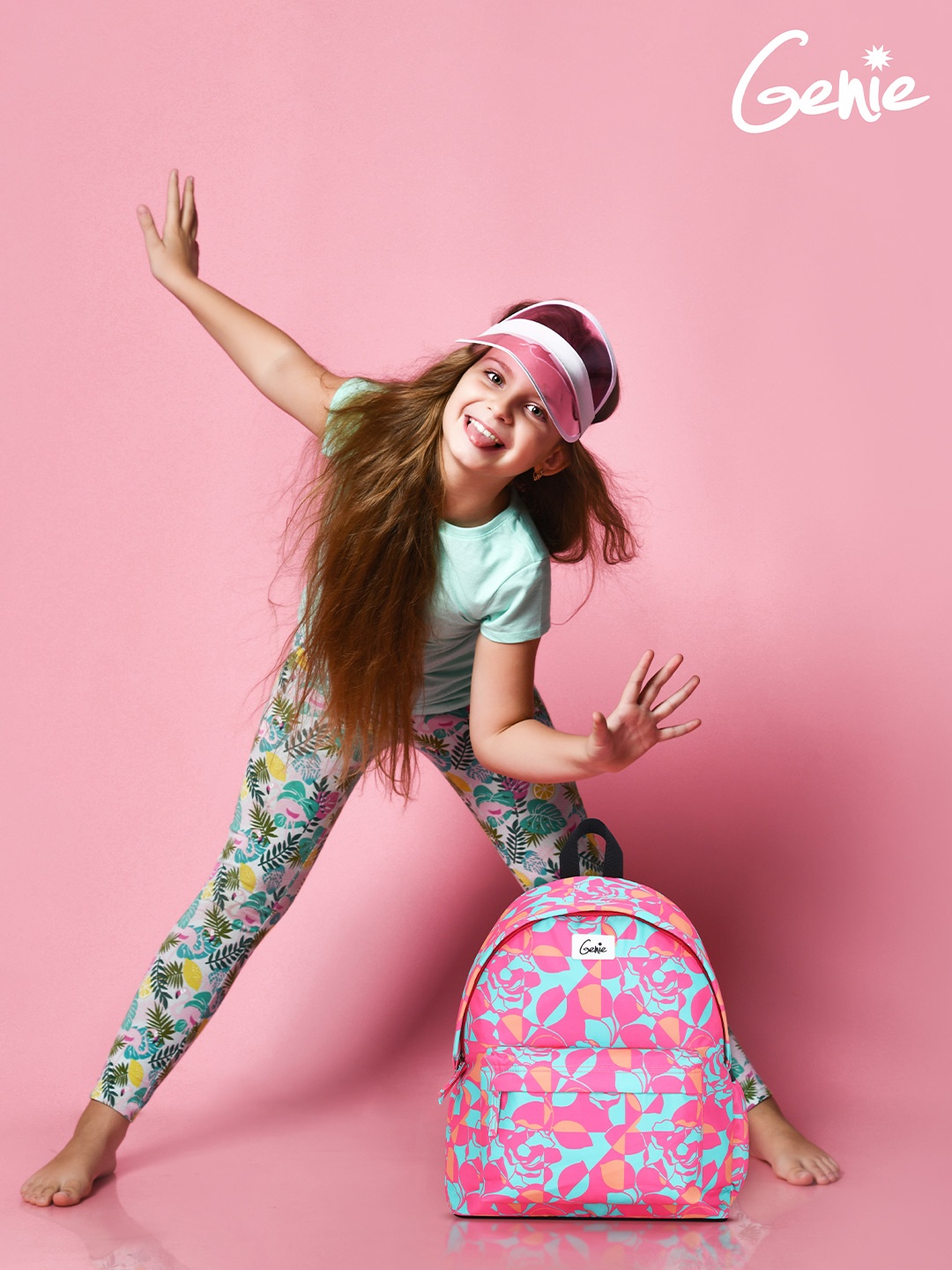 

Genie Women Floral Printed Backpack - Up to 18 inch Laptop, Pink