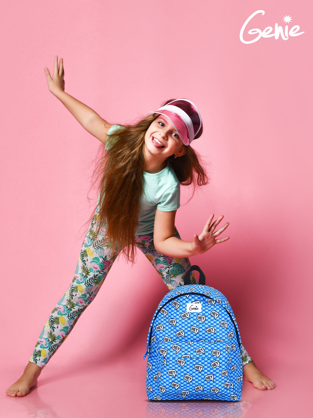 

Genie Girls Typography Backpacks - Up to 16 Inches, Blue