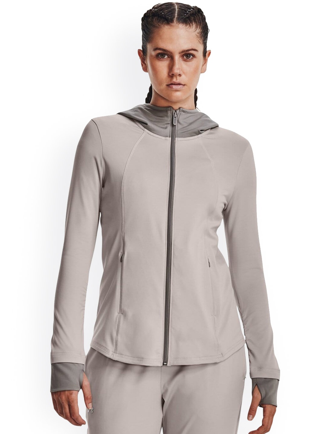 

UNDER ARMOUR Meridian Cold Weather Training or Gym Hooded Sporty Jacket, Grey