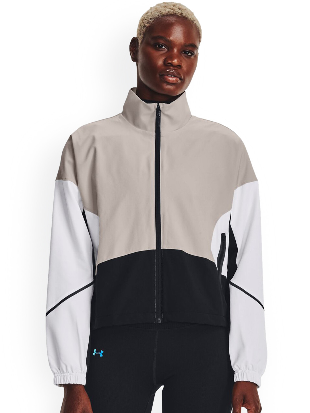 

UNDER ARMOUR Women Colourblocked Training or Gym Sporty Jacket, Grey