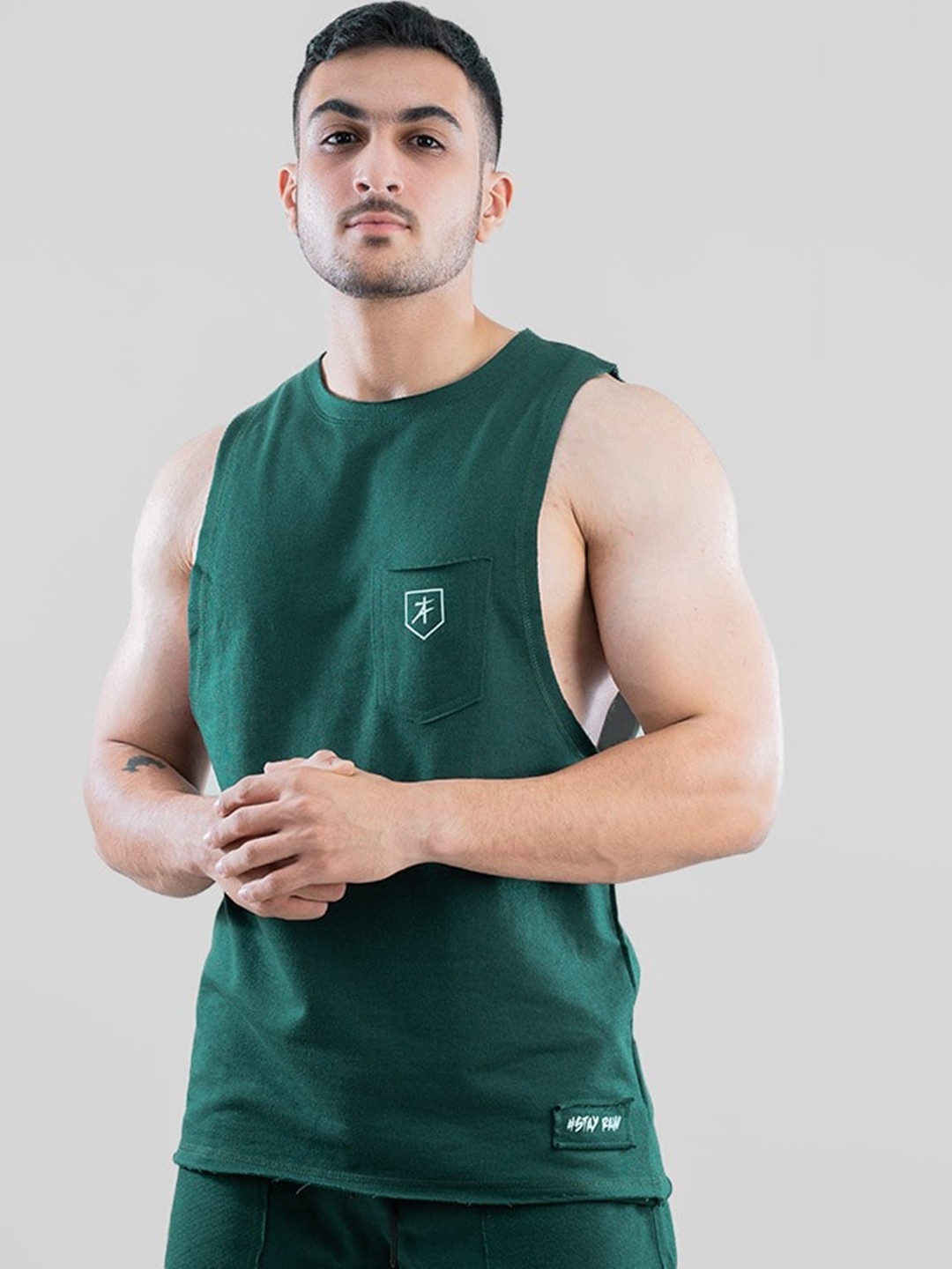 

Athflex Cotton Sleeveless Innerwear Vests Raw-Tank-D-Green