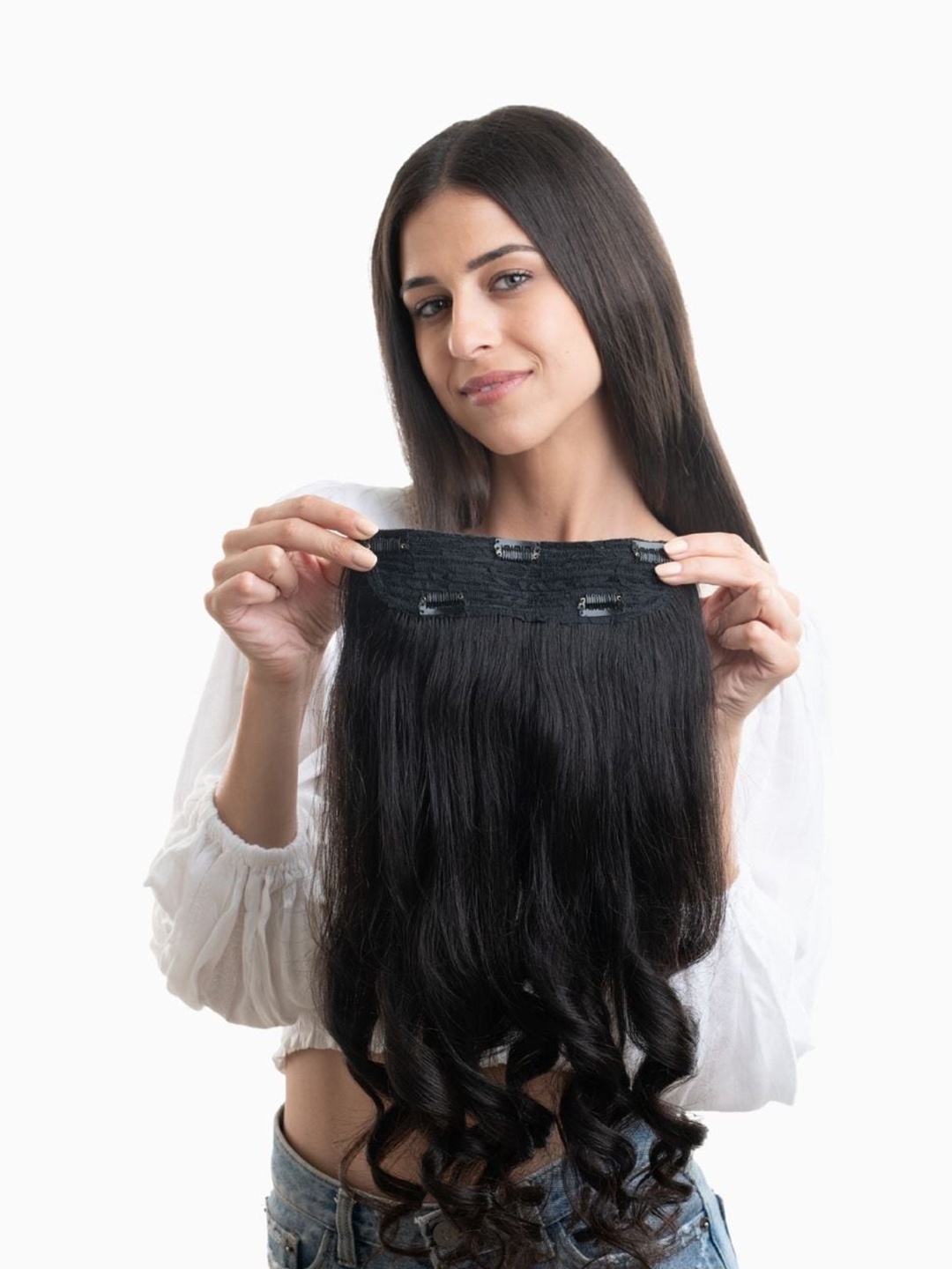

HAIR ORIGINALS 5 Clip Ear To Ear Volumizer Hair Extension - Natural Black