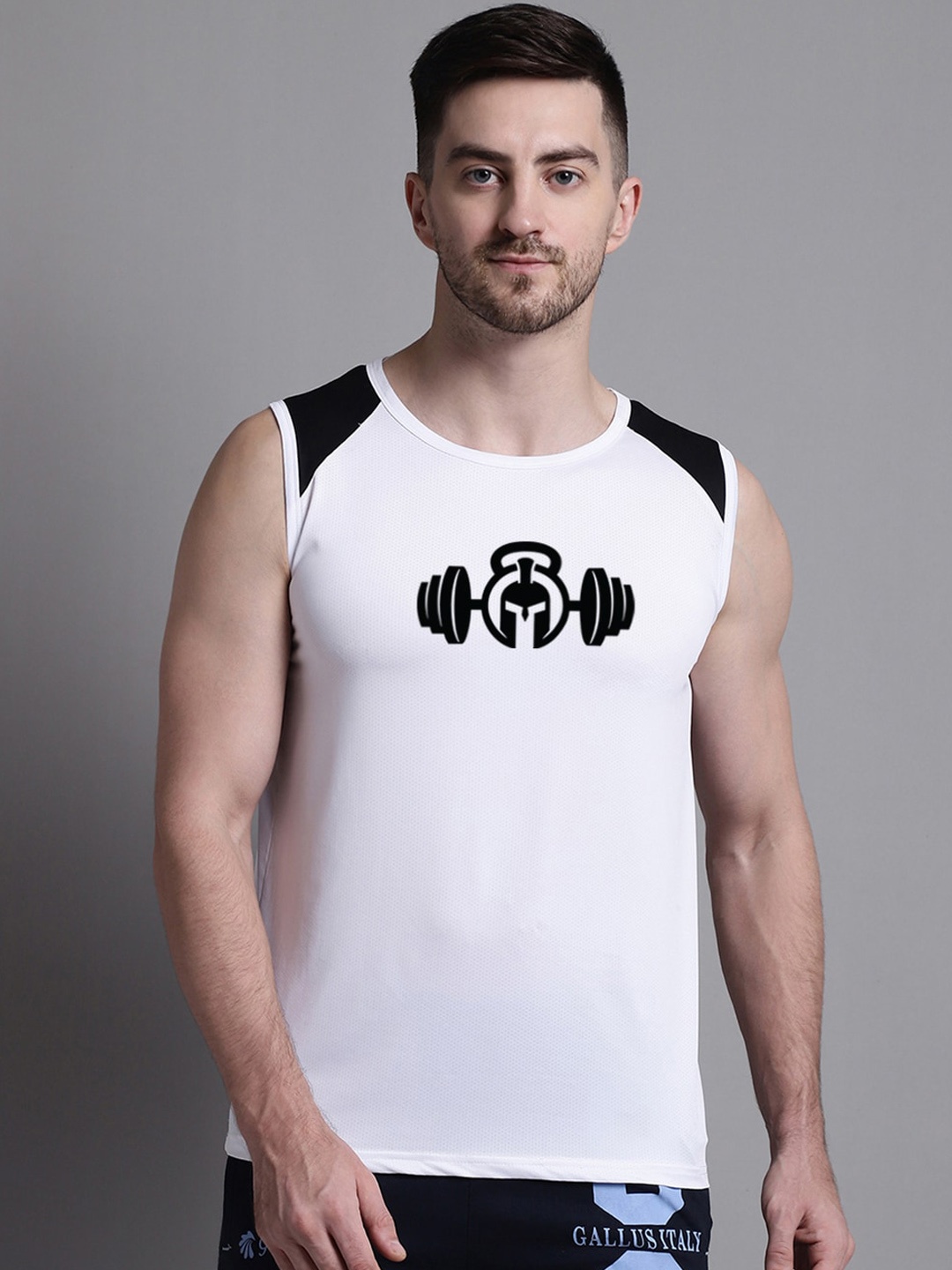 

Friskers Graphic Printed Sleeveless Innerwear Vests MSH2001-429-S, White